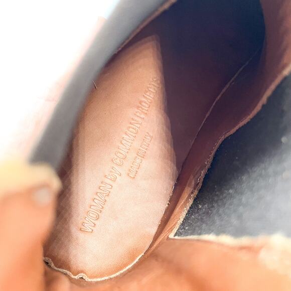 Woman by Common Projects Chelsea Boots Brown Leather High Top Slip On Sz‎ 37 / 7 - Picture 11 of 11